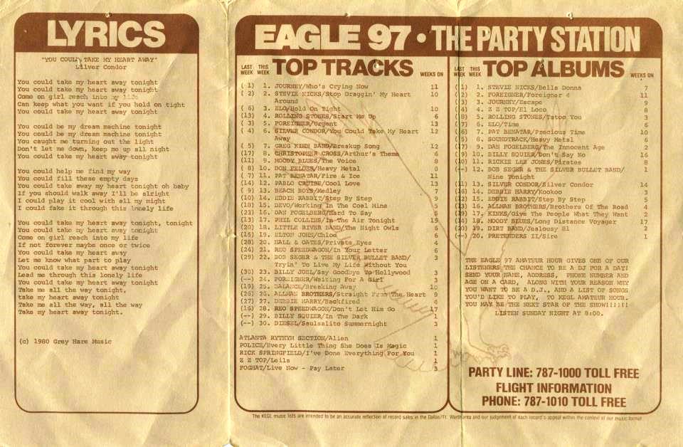 KEGL 97 1 Dallas Survey 1981 09 18