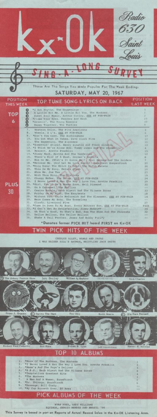 KXOK 630 St Louis Survey 1967 05 20