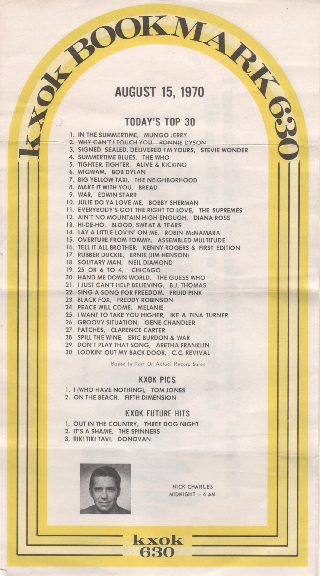 KXOK 630 St Louis Survey 1970 08 15